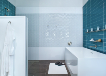 Transform your bathroom with blue tiles